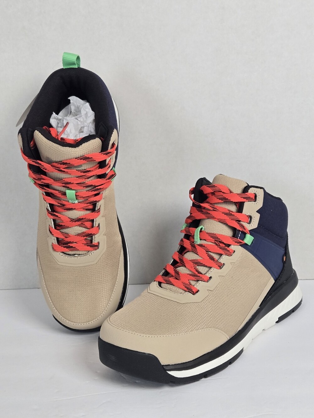 Bogs Slate Mid Composite Toe Work Boots 78989CT Men's Beige-Blue - US size 9